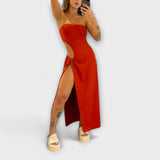 Winona - Bandeau-Tie Bodysuit-Kleid mit Seitenschlitzen