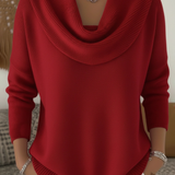 Rahel | Weicher Strickpullover mit Wasserfallkragen
