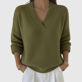 Faye | Weicher V-Ausschnitt-Pullover in lockerer Passform