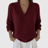 Faye | Weicher V-Ausschnitt-Pullover in lockerer Passform