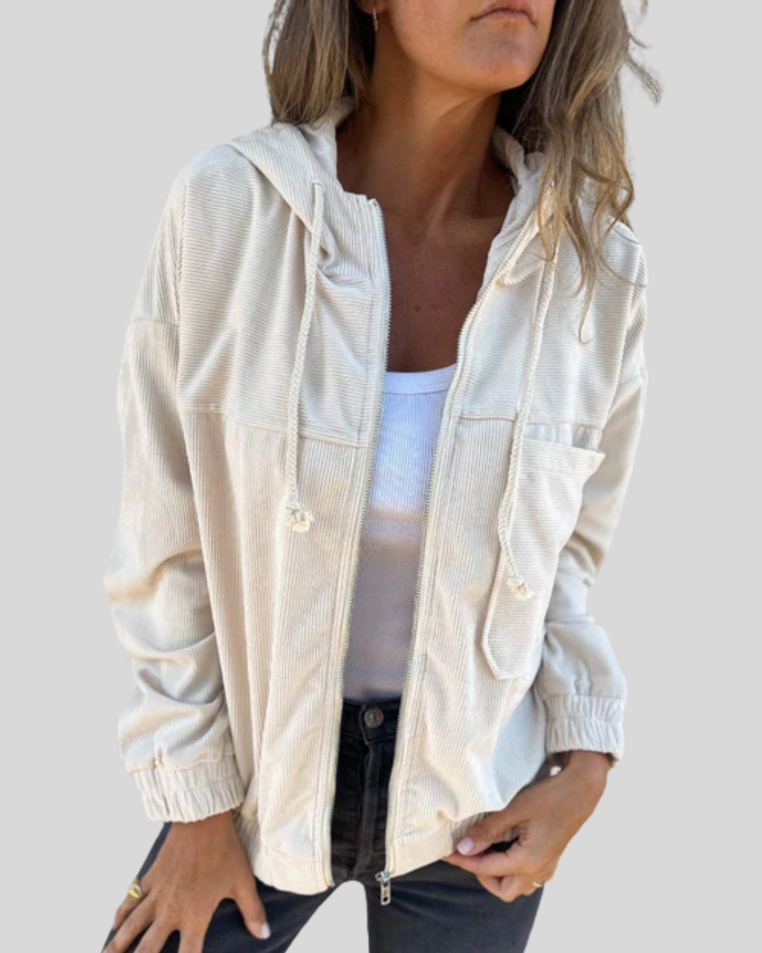 Zoé Sweatjacke in Weiss