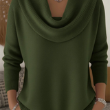 Rahel | Weicher Strickpullover mit Wasserfallkragen