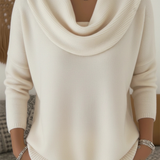 Rahel | Weicher Strickpullover mit Wasserfallkragen