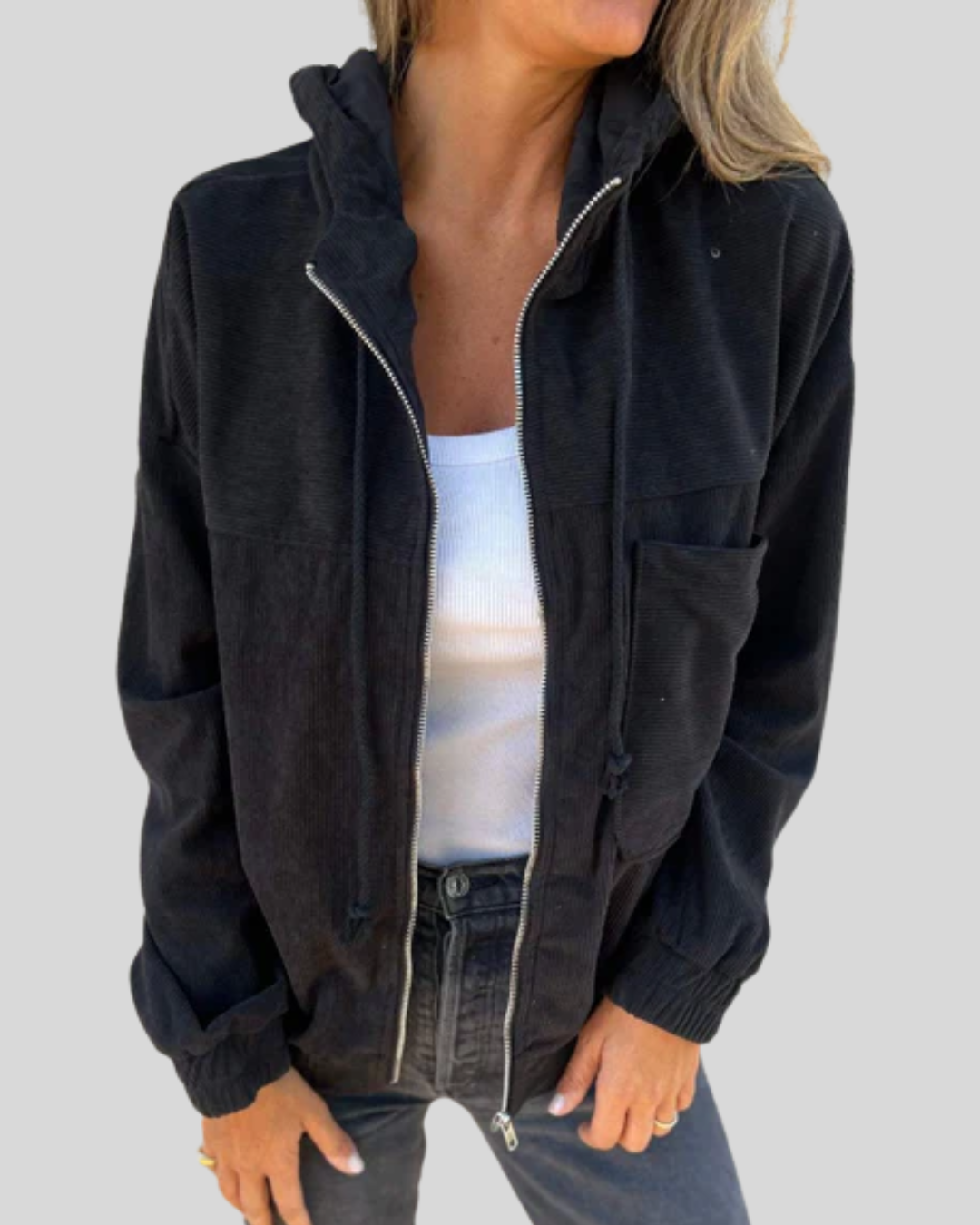 Zoé Sweatjacke in Schwarz