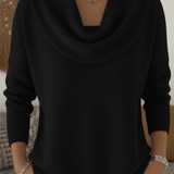 Rahel | Weicher Strickpullover mit Wasserfallkragen