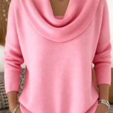 Rahel | Weicher Strickpullover mit Wasserfallkragen