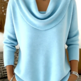 Rahel | Weicher Strickpullover mit Wasserfallkragen
