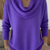 Rahel | Weicher Strickpullover mit Wasserfallkragen
