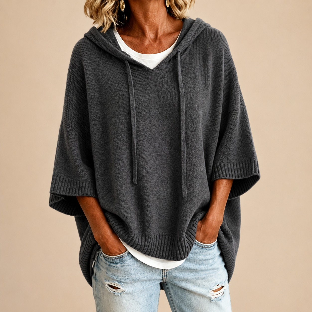 Fleur Kapuzenpullover in Grau