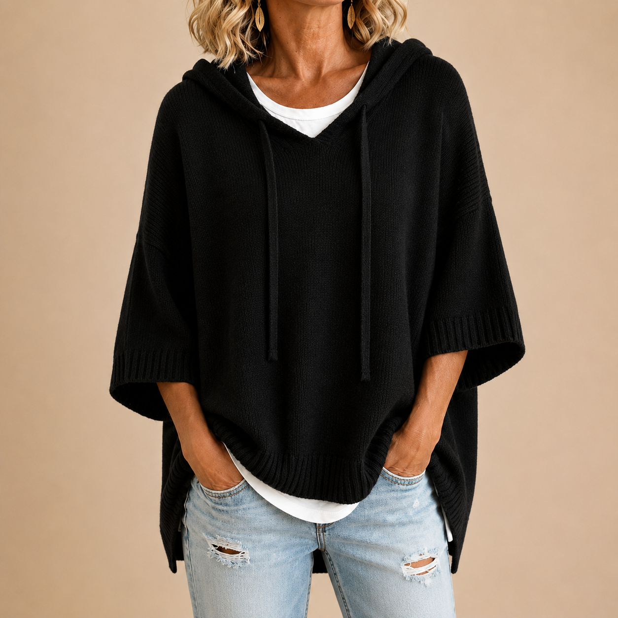 Fleur Kapuzenpullover in Schwarz