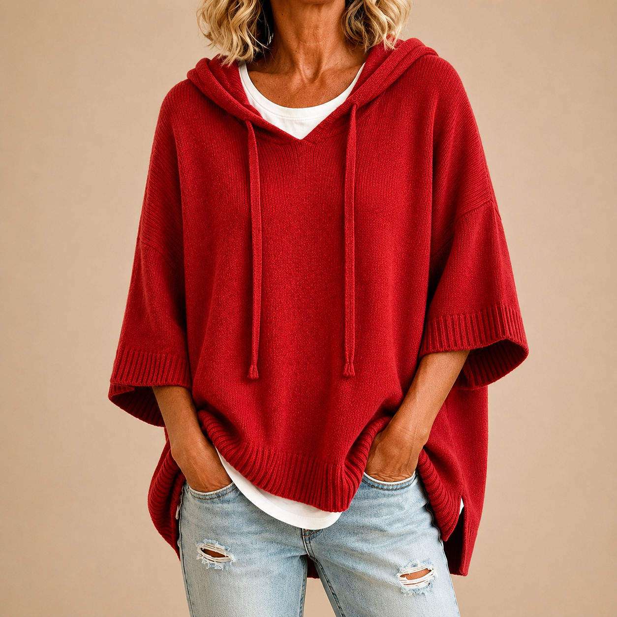 Fleur Kapuzenpullover in Rot