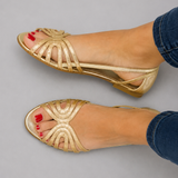 Lea | Goldene Lichtglanz-Sandalen