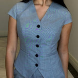 Doris | Blaues Bustier-Set