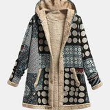 Nova – Monochrome Retro-Fleecejacke mit Punktmuster