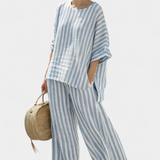 Claudia | Frisch gestreiftes Leinen-Set