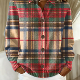 Gloria | Mehrfarbige karierte Strickjacke mit Knöpfen