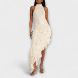Karen - Maxikleid mit floralen Applikationen