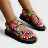 Sommerliche Flache Damen Sandalen aus Hanfseil
