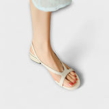 Evelyn - Elegante Flache Sandalen Minna mit Raffiniertem Finish