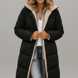 Amelia Laurent | Longline-Steppmantel mit Kapuze
