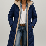 Amelia Laurent | Longline-Steppmantel mit Kapuze