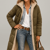 Amelia Laurent | Longline-Steppmantel mit Kapuze