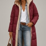 Amelia Laurent | Longline-Steppmantel mit Kapuze