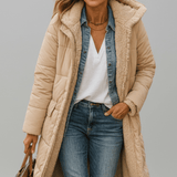 Amelia Laurent | Longline-Steppmantel mit Kapuze