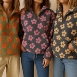 Daisy | Fleece-Pullover mit Blumenmuster
