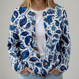 Lieselotte | Herbst-Strickjacke mit Blumenmuster
