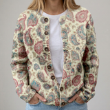 Clara | Herbst-Strickjacke mit Blumenmuster