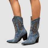 Selena | Denim-Stiefeletten
