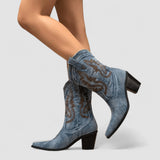Selena | Denim-Stiefeletten