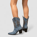 Selena | Denim-Stiefeletten