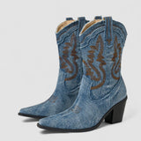 Selena | Denim-Stiefeletten
