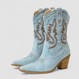 Selena | Denim-Stiefeletten