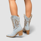 Selena | Denim-Stiefeletten
