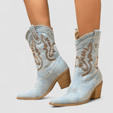 Selena | Denim-Stiefeletten