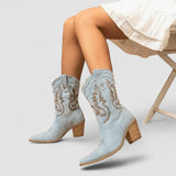 Selena | Denim-Stiefeletten