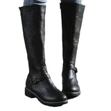 Franka | Bequeme Leder-Stiefel mit Schnalle