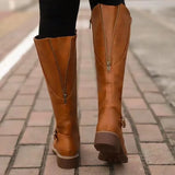 Franka | Bequeme Leder-Stiefel mit Schnalle