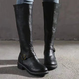Franka | Bequeme Leder-Stiefel mit Schnalle