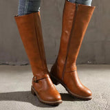 Franka | Bequeme Leder-Stiefel mit Schnalle